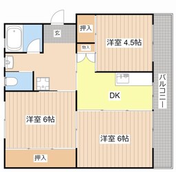 ビレッジハウス南小足第二2号棟の物件間取画像